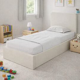 Catskill Fabric Ottoman Storage Single Bed In Natural