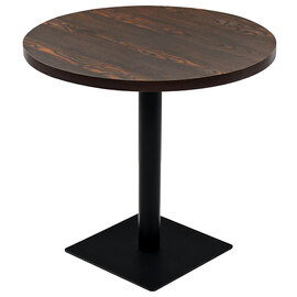 Causer Round Wooden Bistro Table In Dark Ash