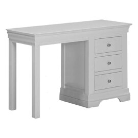 Cavara Wooden Dressing Table With 3 Drawers In Pebble Grey