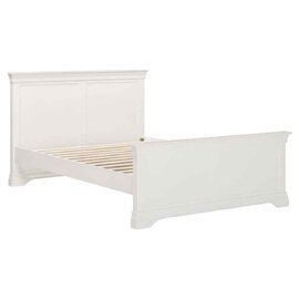 Cavara Wooden High Foot End Double Bed in Ivory