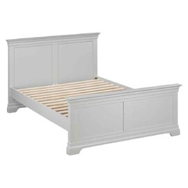 Cavara Wooden High Foot End Double Bed in Pebble Grey