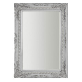 Cavolt Rectangular Wall Bedroom Mirror In Antique Silver Frame