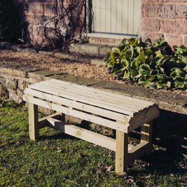 Cayce Wooden Garden Backless Seating Bench In Natural