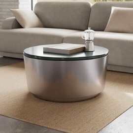 Cedartown Large Marble Top Coffee Table With Steel Base - Grey Toronto