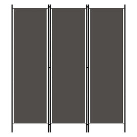 Celina Fabric 3 Panels 150cm x 180cm Room Divider In Anthracite
