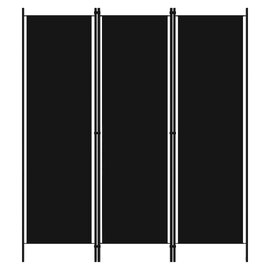 Celina Fabric 3 Panels 150cm x 180cm Room Divider In Black