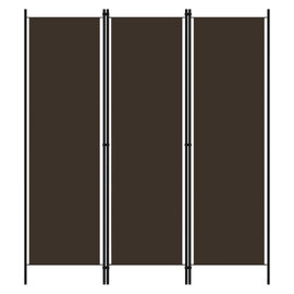 Celina Fabric 3 Panels 150cm x 180cm Room Divider In Brown