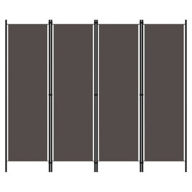 Celina Fabric 4 Panels 200cm x 180cm Room Divider In Anthracite