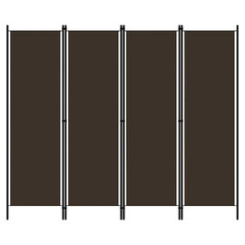 Celina Fabric 4 Panels 200cm x 180cm Room Divider In Brown