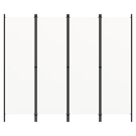 Celina Fabric 4 Panels 200cm x 180cm Room Divider In White