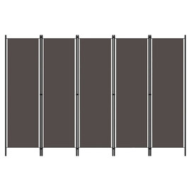 Celina Fabric 5 Panels 250cm x 180cm Room Divider In Anthracite