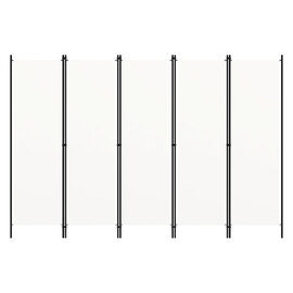 Celina Fabric 5 Panels 250cm x 180cm Room Divider In White