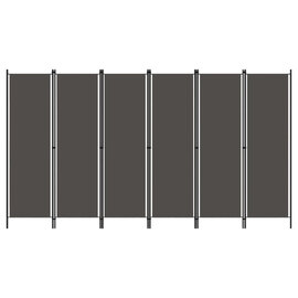 Celina Fabric 6 Panels 300cm x 180cm Room Divider In Anthracite