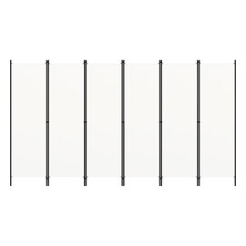 Celina Fabric 6 Panels 300cm x 180cm Room Divider In White