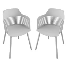 Celina Light Grey Resin Bistro Dining Chairs In Pair
