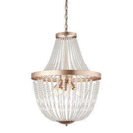Celine 5 Lights Glass Ceiling Pendant Light In Rose Gold