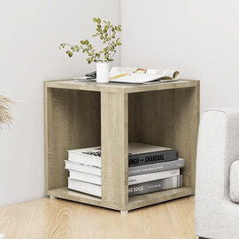 Celous Square Wooden Side Table In Sonoma Oak