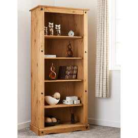 Central Wooden Bookcase With 5 Shelves In Oak