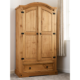 Central Wooden Wardrobe With 2 Doors 1 Drawer In Oak