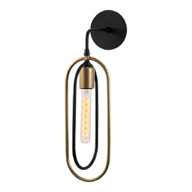 Cerco Metal Wall Light in Black and Gold