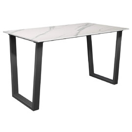 Cerritos Ceramic Rectangular Dining Table In Matte White