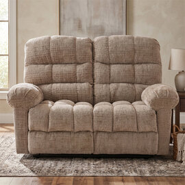 Cerritos Fabric Manual Recliner 2 Seater Sofa in Beige