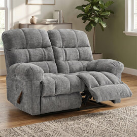 Cerritos Fabric Manual Recliner 2 Seater Sofa in Graphite