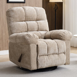 Cerritos Fabric Swivel Recliner Chair - Beige