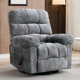 Cerritos Fabric Swivel Recliner Chair - Graphite