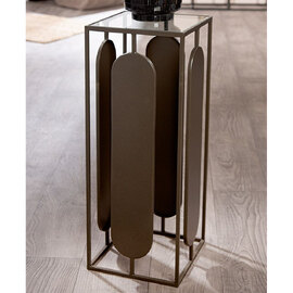 Cerritos Small Glass Metal Decorative Pillar In Anthracite