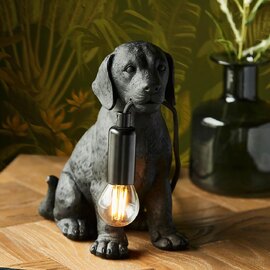 Cesme Puppy Shape Table Lamp In Matt Black