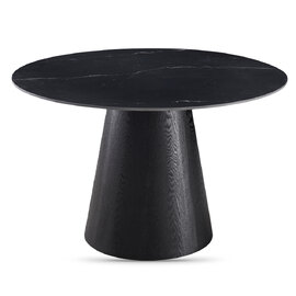 Chambly Round Sintered Stone Dining Table in Black