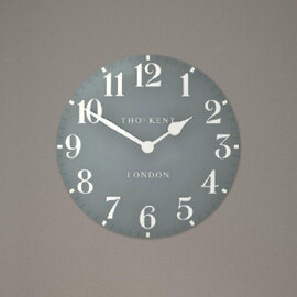 Chantilly Large Metal Mantel Clock In Flax Blue