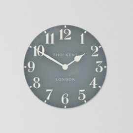 Chantilly Medium Metal Mantel Clock In Flax Blue
