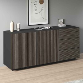 Charleston Wooden Sideboard With 2 Doors 3 Drawers In Anthracite And Dark Oak