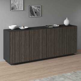 Charleston Wooden Sideboard With 4 Doors In Anthracite And Dark Oak
