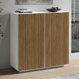 Charleston Wooden Storage Cabinet With 2 Doors In White And Light Oak