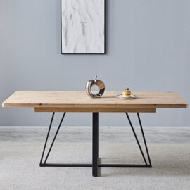 Charlotte Wooden Extending Dining Table In Oak