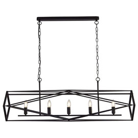 Chassis Wall Hung 5 Pendant Light In Matt Black