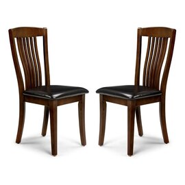 Calico Dining Chair In Mahogany With Brown Seat In A Pair