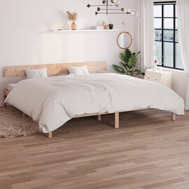 Chavez Solid Pinewood Super King Size Bed In Natural