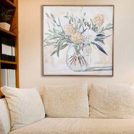 Cheam Canvas Flower Vase Wall Art In Multicoloured