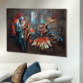 Cheam Metal Musician Couple Wall Art In Multicoloured