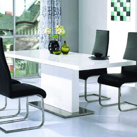 Chemnitz High Gloss Dining Table In White
