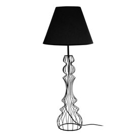 Chicoya Black Fabric Shade Table Lamp With Metal Wire Base
