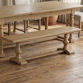 Chilton Wooden Dining Bench in Rustic