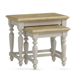 Chilton Wooden Nest Of 2 Tables in Grey and Natural