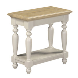 Chilton Wooden Rectangular Side Table - Grey And Natural