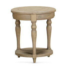 Chilton Wooden Round Side Table - Rustic Oak