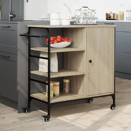 Choctaw Wooden Kitchen Trolley With 1 Door In Sonoma Oak